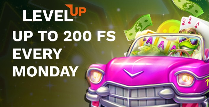 LevelUp Casino Play Through 200 Free Spins Weekly